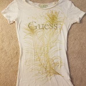 Guess white graphic tee